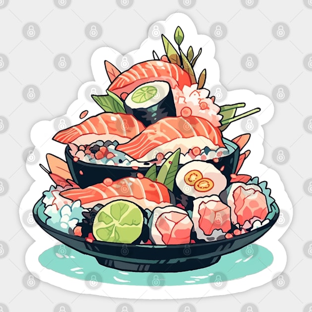 Zen Sushi Plate Sticker by DarkSideRunners